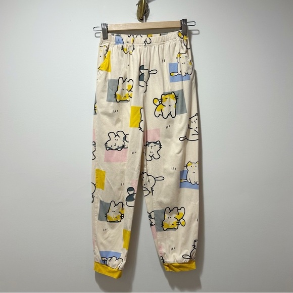 Gelato Pique Lucky Cat Ruffled Pajama Set Size XS Small Shirt and Pants Rare - Picture 9 of 16